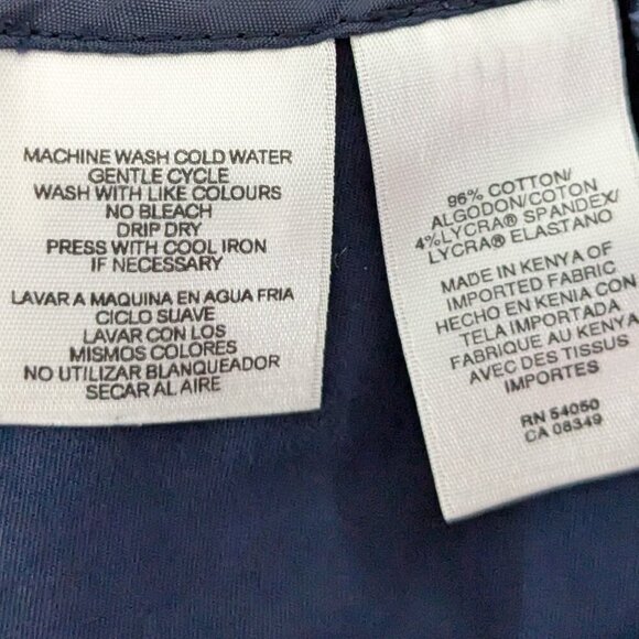 JONES NEW YORK Stretch Navy Blue Mid-Rise Front Zip Crop Pants; Size 8 - Picture 4 of 4